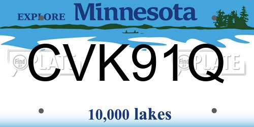 CVK91Q Minnesota License Plate
