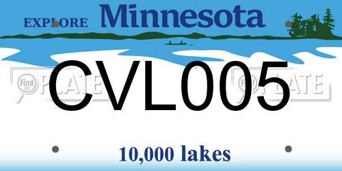 CVL005 Minnesota License Plate