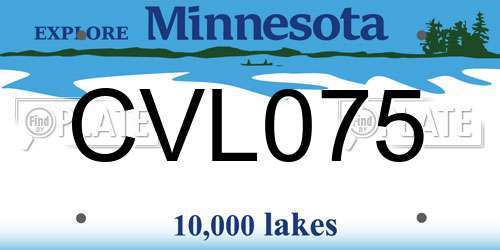CVL075 Minnesota License Plate