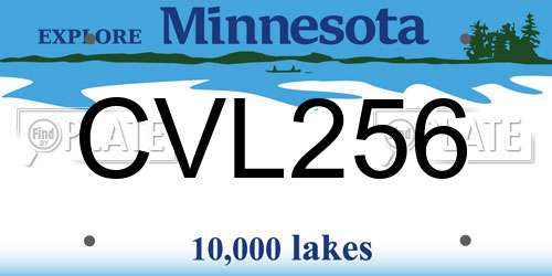 CVL256 Minnesota License Plate