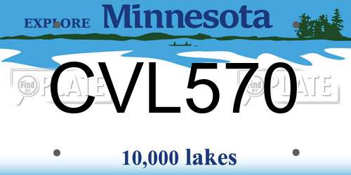 CVL570 Minnesota License Plate