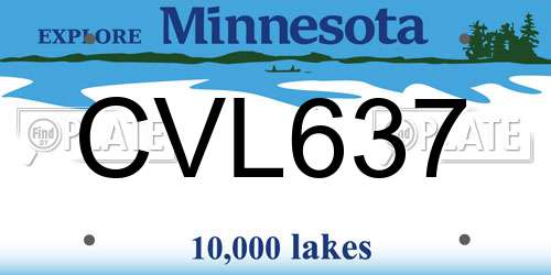CVL637 Minnesota License Plate