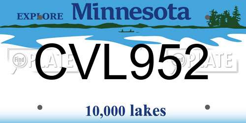 CVL952 Minnesota License Plate