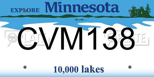 CVM138 Minnesota License Plate