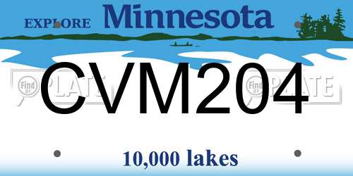 CVM204 Minnesota License Plate