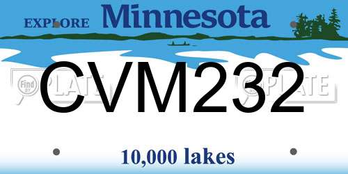 CVM232 Minnesota License Plate