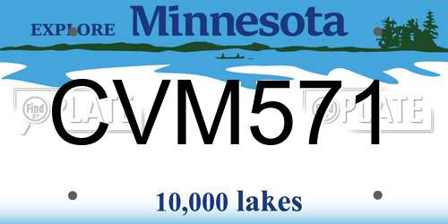 CVM571 Minnesota License Plate