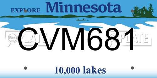 CVM681 Minnesota License Plate
