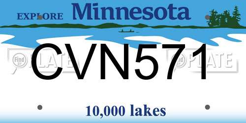 CVN571 Minnesota License Plate