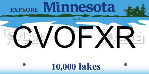 CVOFXR Minnesota License Plate