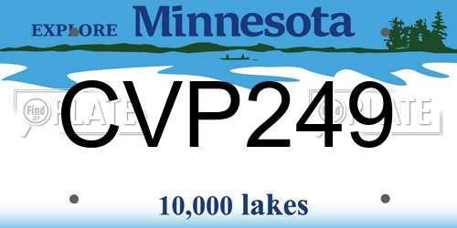 CVP249 Minnesota License Plate