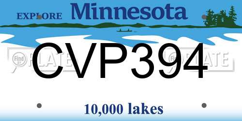 CVP394 Minnesota License Plate