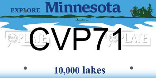 CVP71 Minnesota License Plate