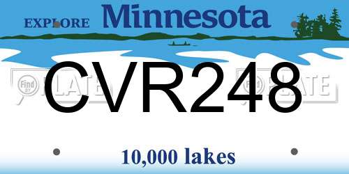 CVR248 Minnesota License Plate