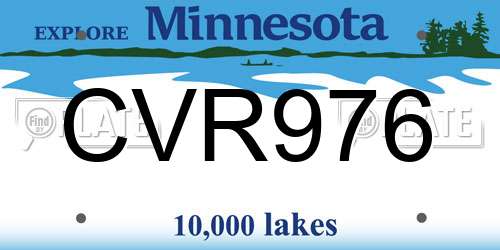 CVR976 Minnesota License Plate