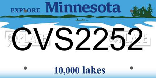 CVS2252 Minnesota License Plate