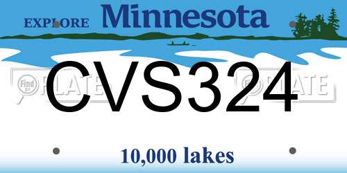 CVS324 Minnesota License Plate