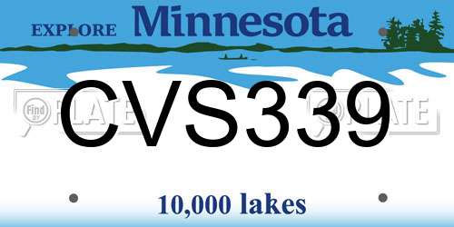 CVS339 Minnesota License Plate