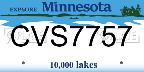 CVS7757 Minnesota License Plate