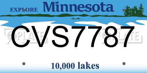 CVS7787 Minnesota License Plate