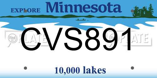 CVS891 Minnesota License Plate