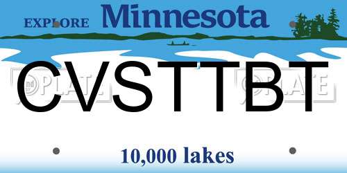 CVSTTBT Minnesota License Plate