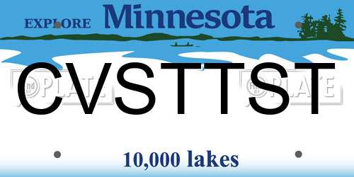 CVSTTST Minnesota License Plate