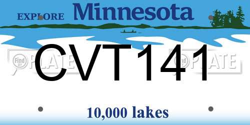 CVT141 Minnesota License Plate