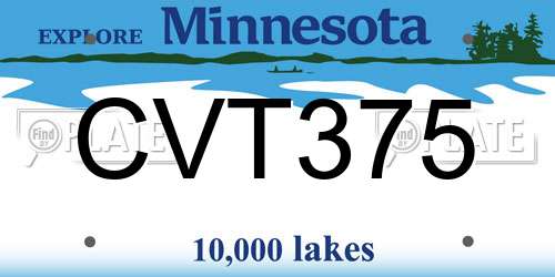 CVT375 Minnesota License Plate