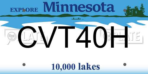 CVT40H Minnesota License Plate