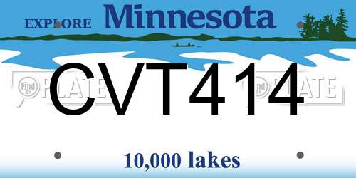 CVT414 Minnesota License Plate