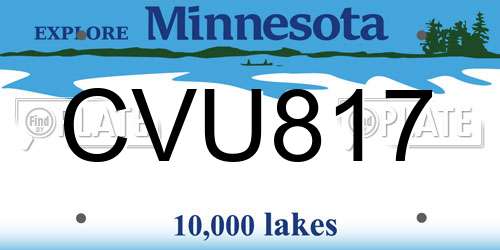 CVU817 Minnesota License Plate