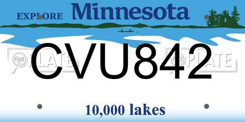 CVU842 Minnesota License Plate
