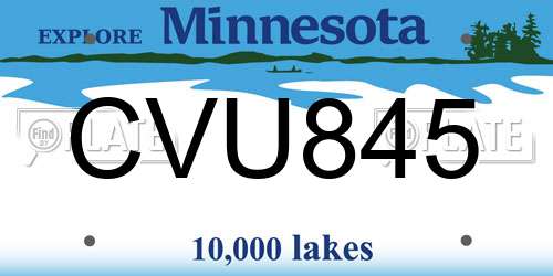CVU845 Minnesota License Plate