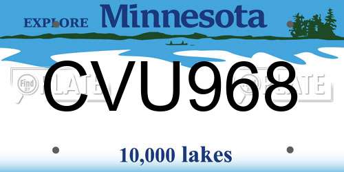 CVU968 Minnesota License Plate