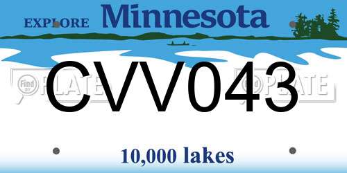 CVV043 Minnesota License Plate