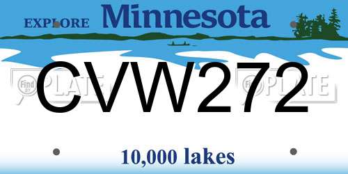 CVW272 Minnesota License Plate