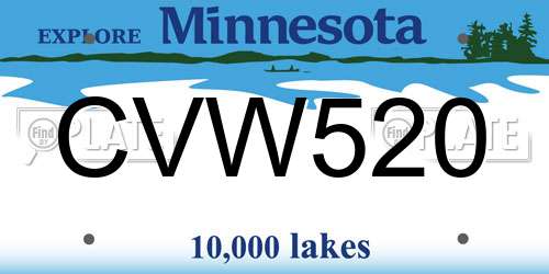 CVW520 Minnesota License Plate