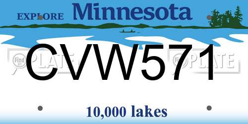 CVW571 Minnesota License Plate