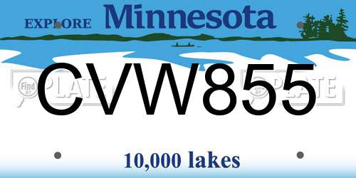 CVW855 Minnesota License Plate