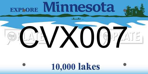 CVX007 Minnesota License Plate