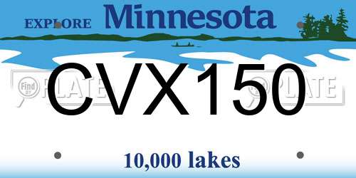 CVX150 Minnesota License Plate