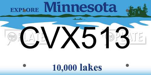 CVX513 Minnesota License Plate