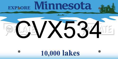 CVX534 Minnesota License Plate