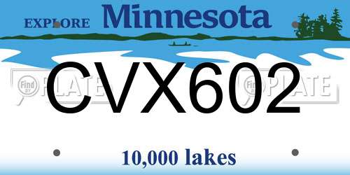 CVX602 Minnesota License Plate