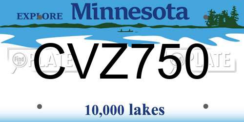 CVZ750 Minnesota License Plate