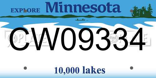CW09334 Minnesota License Plate