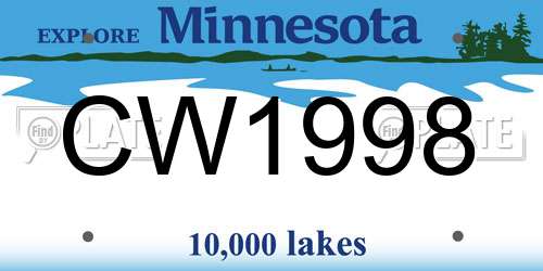 CW1998 Minnesota License Plate