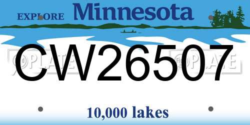 CW26507 Minnesota License Plate