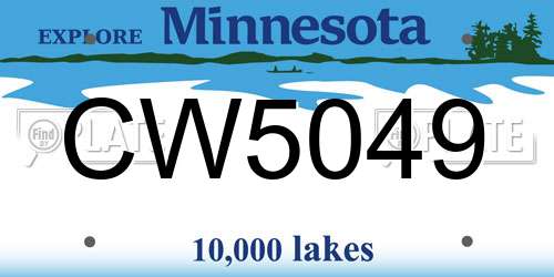 CW5049 Minnesota License Plate